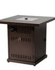 50000 BTU 27" Brown Steel Propane Square Fire Pit Table With Cover