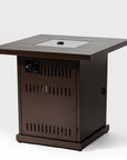 50000 BTU 27" Brown Steel Propane Square Fire Pit Table With Cover