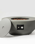 50000 BTU 37" Gray Steel Propane Round Fire Pit With Cover