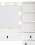 35" White Wood Two Drawer Vanity Table