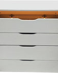 19" White Wood Mirrored Three Drawer Vanity Table