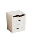 19" White Wood Mirrored Three Drawer Vanity Table