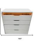 19" White Wood Mirrored Three Drawer Vanity Table
