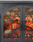 24" Black Metal Electric Fireplace With LED