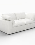 80" White Linen Blend Modular Loveseat and Toss Pillows