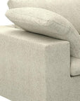 80" White Linen Blend Modular Loveseat and Toss Pillows