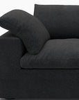 80" White Linen Blend Modular Loveseat and Toss Pillows