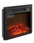 18" Black Metal Electric Fireplace Insert With LED