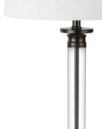 Set of Two 30" Black Table Lamps With Drum Shades