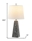 Set of Two 21" Gray Geometric Table Lamps With Empire Shades
