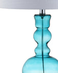 Set of Two 29" Blue Urn Table Lamps With Drum Shades