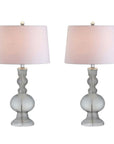 Set of Two 29" Clear Novelty Table Lamps With Drum Shades