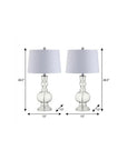 Set of Two 29" Silver Novelty Table Lamps With Drum Shades
