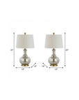 Set of Two 25" Gold Novelty Table Lamps With Drum Shades
