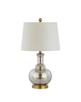 Set of Two 25" Gold Novelty Table Lamps With Drum Shades