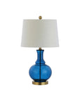 Set of Two 25" Gold Novelty Table Lamps With Drum Shades