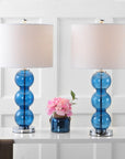 Set of Two 27" Silver Novelty Table Lamps With Drum Shades