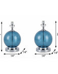 Set of Two 27" Silver Novelty Table Lamps With Drum Shades