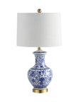 Set of Two 25" Gold Novelty Table Lamps With Globe Shades