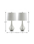 Set of Two 26" Silver Novelty Table Lamps With Drum Shades