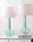 Set of Two 29" Clear Novelty Table Lamps With Drum Shades