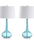 Set of Two 29" Clear Novelty Table Lamps With Drum Shades
