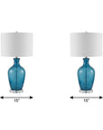 Set of Two 29" Clear Novelty Table Lamps With Drum Shades