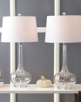 Set of Two 29" Clear Novelty Table Lamps With Drum Shades