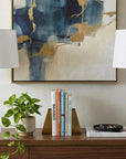 Set of Two 29" Clear Novelty Table Lamps With Drum Shades