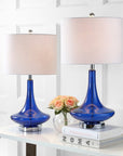 Set of Two 26" Silver Novelty Table Lamps With Drum Shades