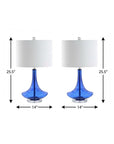 Set of Two 26" Silver Novelty Table Lamps With Drum Shades