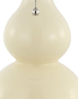 Set of Two 22" Silver Gourd Table Lamps With Drum Shades