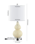 Set of Two 22" Silver Gourd Table Lamps With Drum Shades