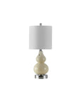 Set of Two 22" Silver Gourd Table Lamps With Drum Shades