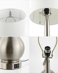 Set of Two 24" Nickel Gourd Table Lamps With Drum Shades