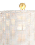 Set of Two 28" White Table Lamps With Drum Shades