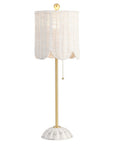 Set of Two 28" White Table Lamps With Drum Shades
