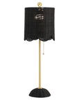 Set of Two 28" Black Table Lamps With Drum Shades