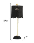 Set of Two 28" Black Table Lamps With Drum Shades