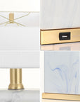 Set of Two 25" Gold Table Lamps With Shades