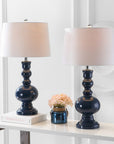 Set of Two 29" Blue Novelty Table Lamps With Drum Shades