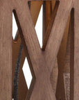 Set of Two 22" Brown Table Lamps With Drum Shades