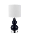 Set of Two 22" Silver Gourd Table Lamps With Drum Shades