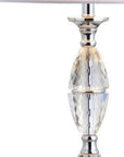 Set of Two 26" Clear And Silver Novelty Table Lamps With Drum Shades