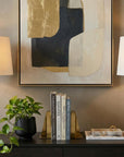Set of Two 28" Gold Round Bedside Lamps With Drum Shades