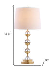Set of Two 28" Gold Round Bedside Lamps With Drum Shades