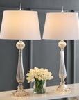 Set of Two 33" Champagne Novelty Table Lamps With Globe Shades