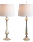Set of Two 33" Champagne Novelty Table Lamps With Globe Shades