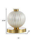 34" Gold Novelty Table Lamp With Globe Shade