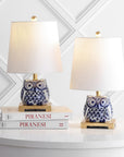 Set of Two 16" Gold Novelty Bedside Lamps With Empire Shades